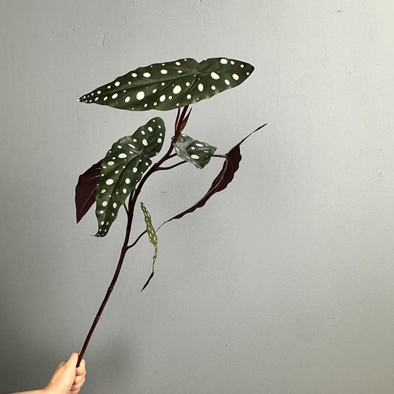 Artificial Begonia Bush with Lifelike Leaves, 28" Height for Home Decor, Wedding Centerpieces & Commercial Displays