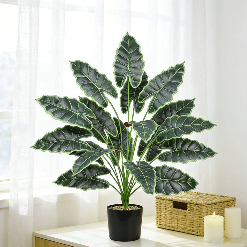 Artificial Lucky Bamboo Plant, 24" Tall Bendable Stems, Realistic Faux Greenery for Home Office Wedding Decor, No Maintenance Indoor Outdoor Use