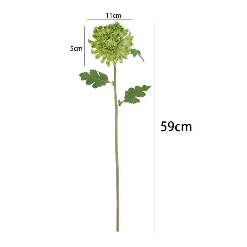Artificial Chrysanthemum Single Stem, Fall-Colored Silk-Like Flower, 23" Height with 4.5" Bloom, for Home Decor, Weddings & Seasonal Displays