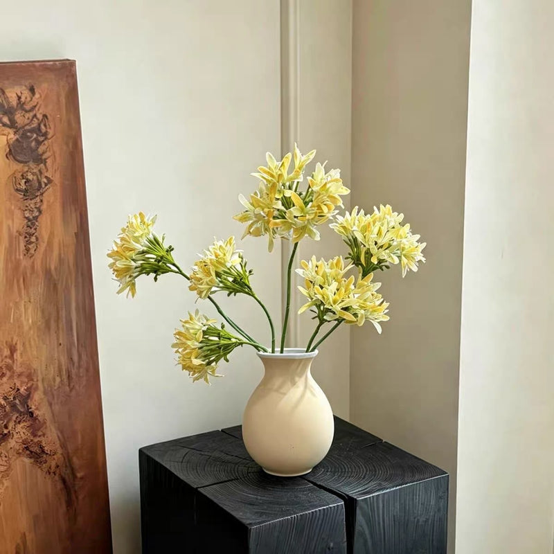 Single Stem Artificial Agapanthus Flower, 24" Tall Realistic Fake Flower for Wedding Decor, Home Styling, and Floral Arrangements