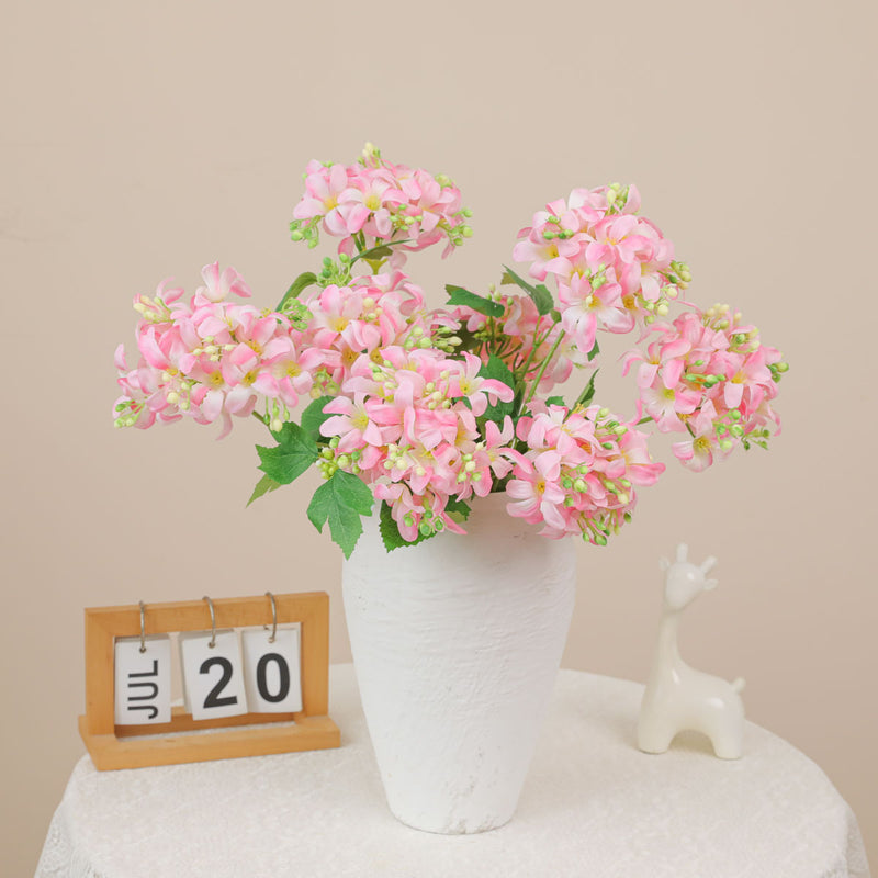 Single Stem Hydrangea Artificial Flower, 28" Height with 2 Blooms, Silk-Like Fabric, for Home Decor, Weddings, and Commercial Spaces