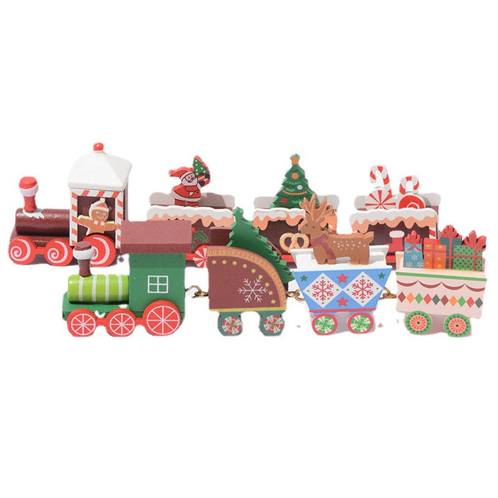 Bulk Mini Christmas Train Ornaments Set for Xmas Mantel Table Centerpieces Kids Toys Wholesale