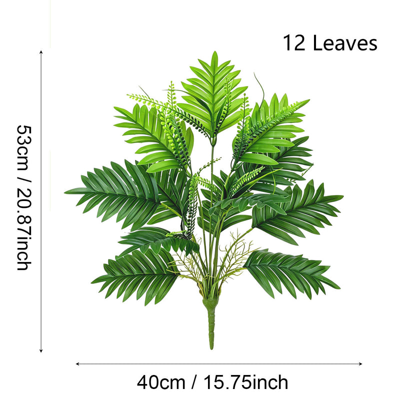 Artificial Areca Palm Bush with Travelers Palm Leaves, 21" Tall Faux Tropical Plant for Home Office Decor, Wedding & Event Styling