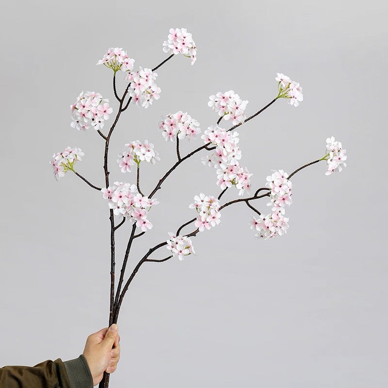 36" Artificial Pear Blossom Bush with 6 Blooms, Silk-Like Faux Flowers for Weddings, Home Decor, and Events