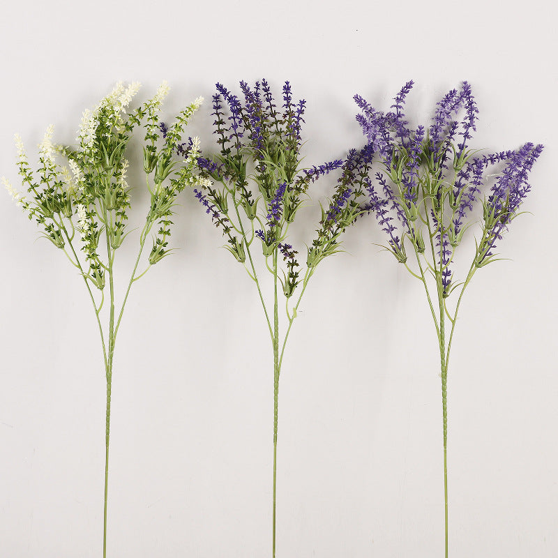 Artificial Lavender Bush with 24 Blooms, 26" Tall Realistic Faux Flower for Wedding Decor, Home Staging, Indoor Outdoor Use