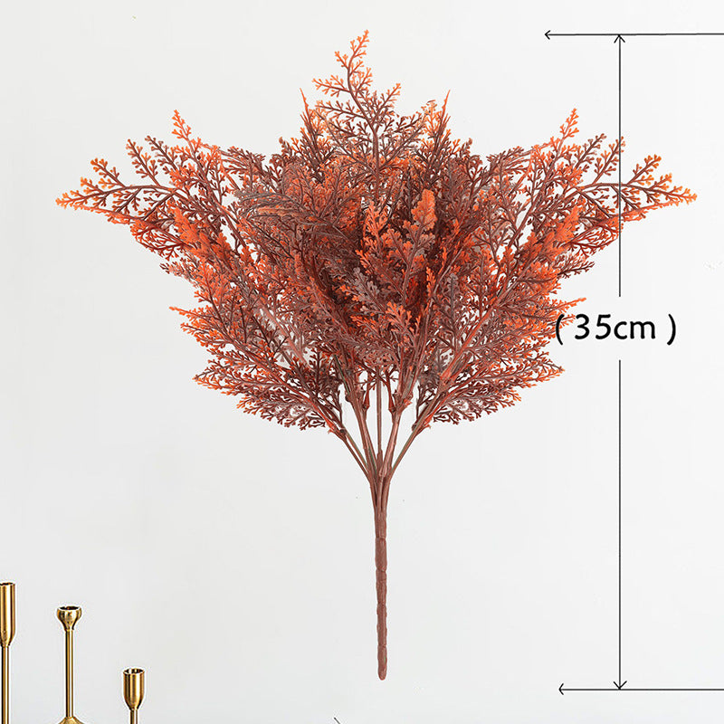 Artificial Boston Fern Bush, 7-Prong Faux Greenery Stem, Plastic Indoor Outdoor Foliage for Wedding, Home Decor