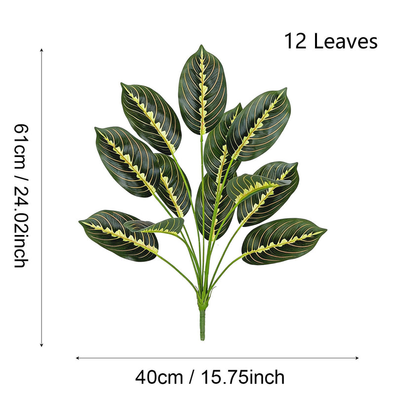 Artificial Calathea Plant, 17" Tall Realistic Fake Bamboo for Home Decor, Office, Wedding & Commercial Spaces