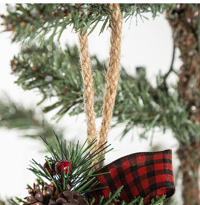Bulk Christmas Iron Bells Ornaments with Pine Cone Berry Hanging Decoration Wholesale