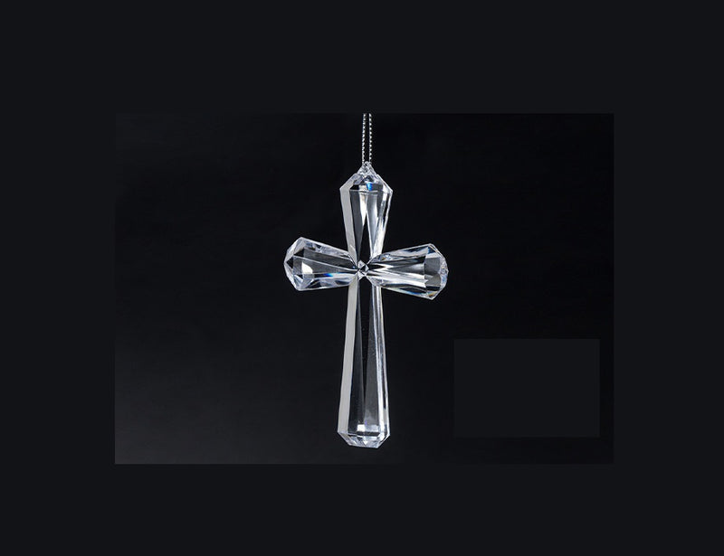 Bulk Christmas Ornaments Acrylic Transparent Cross Hanging Pendant Decoration for Xmas Party Decor Wholesale