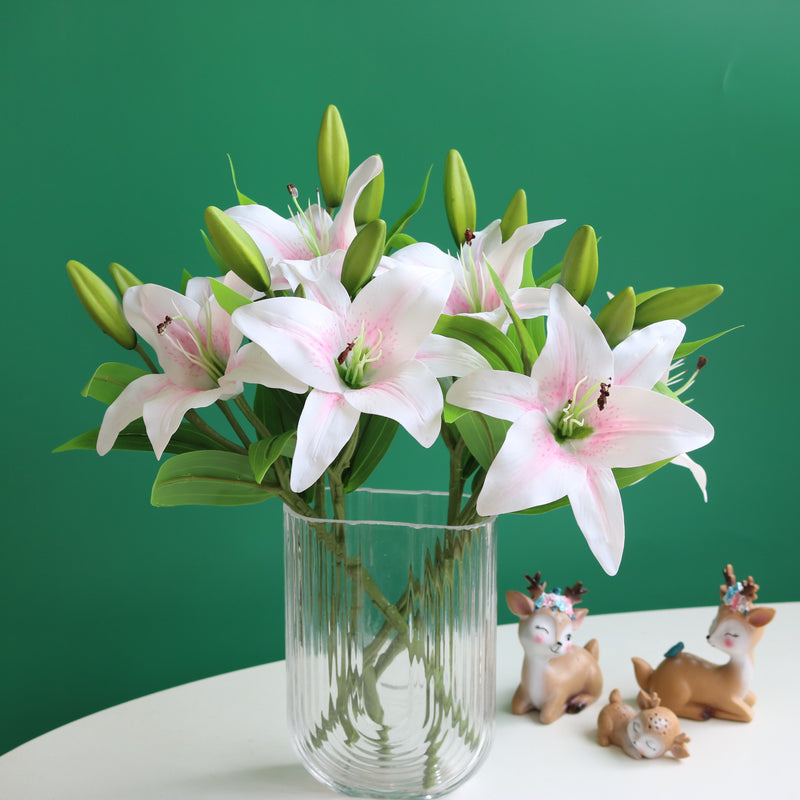 Bulk 14" Oriental Lilies Stems Real Touch Flowers Table Centerpieces Arrangements Wholesale