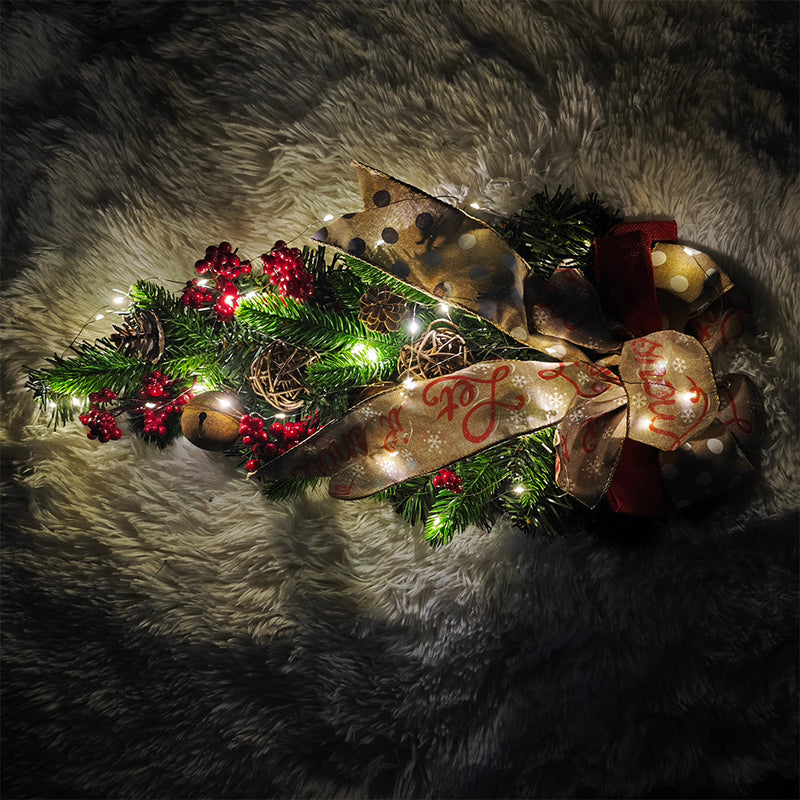 Guirlande de Noël en vrac avec cloche à baies et larme pour escaliers, porte, cheminée, pin artificiel, décoration d'intérieur, vente en gros 
