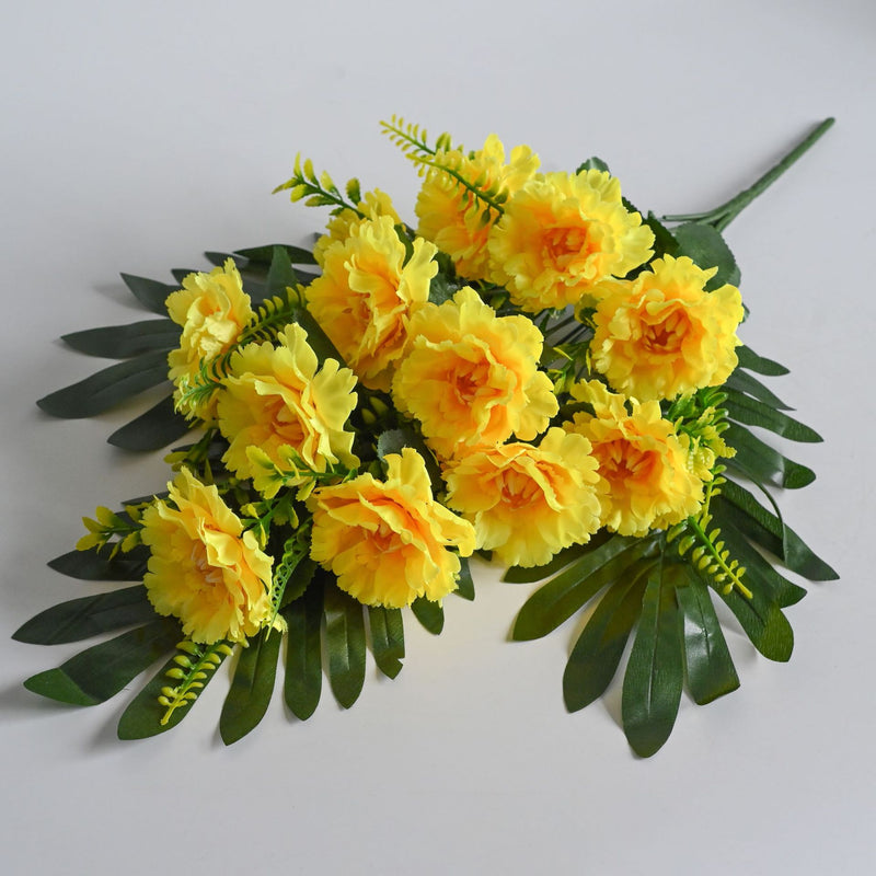 Artificial Peony Flower Bush with 12 Blooms, 20" Silk-Like Faux Floral Arrangement for Weddings, Home & Office Decor