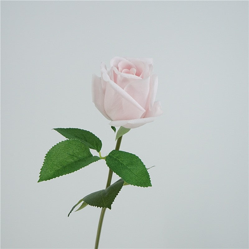 19" Single Stem Faux Silk Rose, Realistic Artificial Flower for Home Decor, Weddings & Events