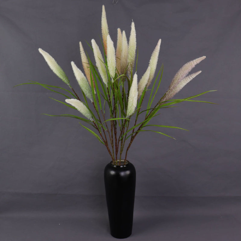 Artificial Reed Grass Bush, 40" Tall Faux Pampas Grass Decor, Realistic Hand-Flocked Stems for Wedding Centerpieces & Home Decor