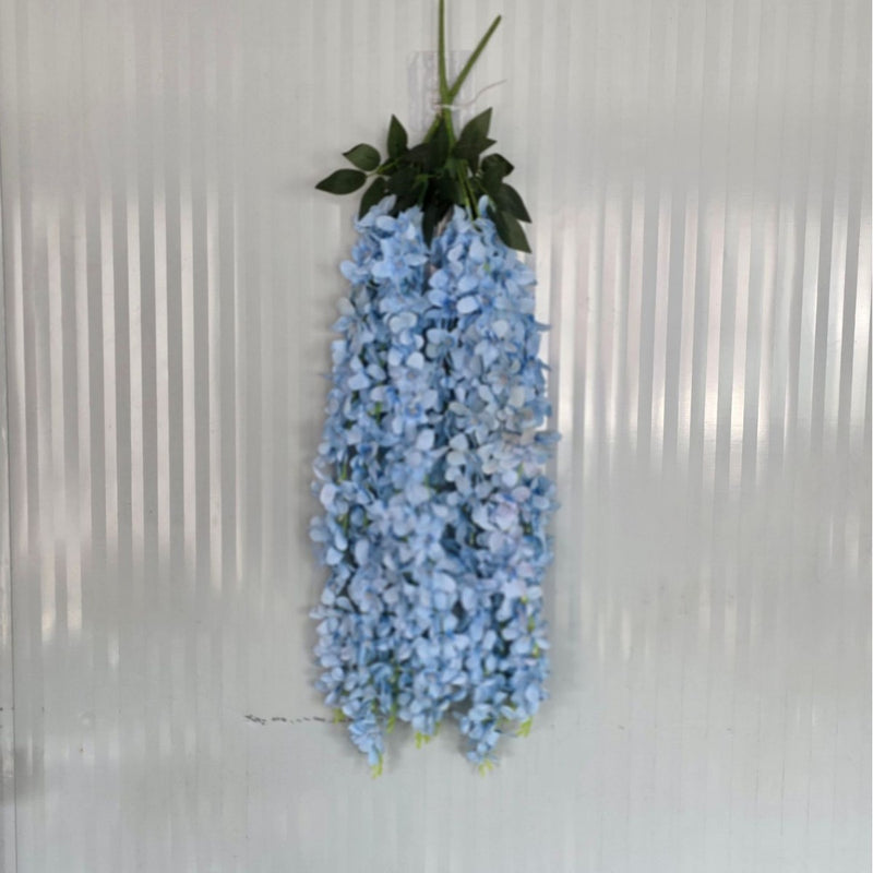 Artificial Wisteria Vine Garland, 33.5" Faux Purple Floral Hanging Decor for Weddings, Home, and Events
