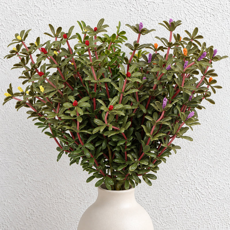 Artificial Purslane Bush, Faux Succulent Greenery Stem for Wedding, Home Decor & DIY Floral Arrangements