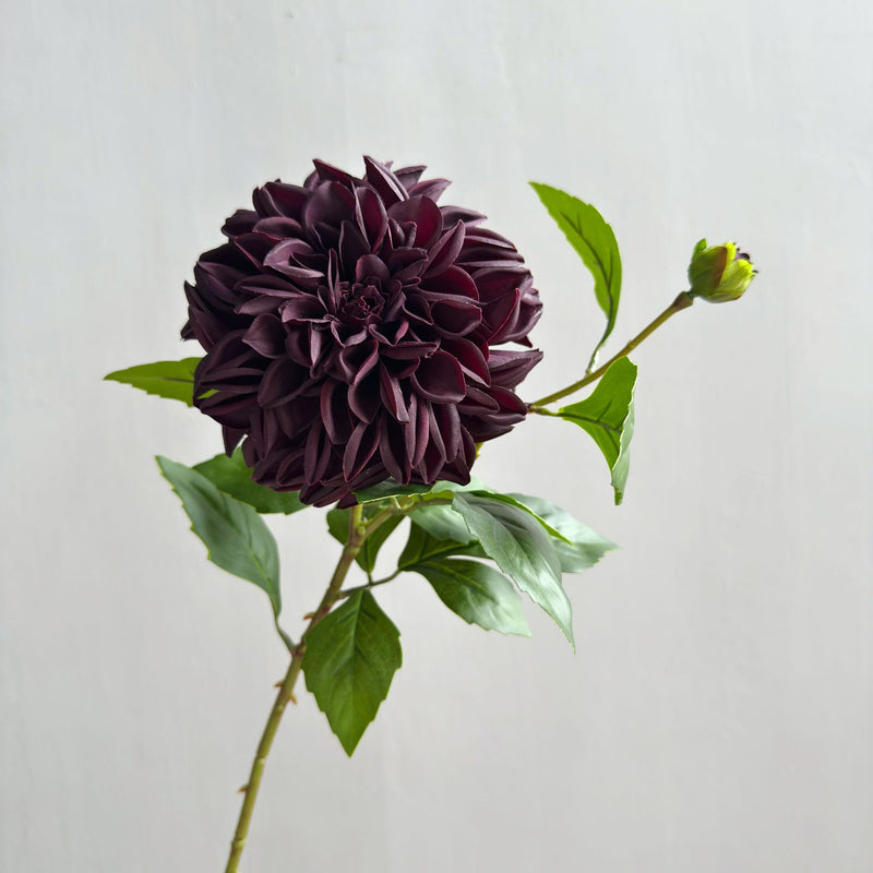 Artificial Dahlia Bush with 2 Blooms, 26" Silk-Like Faux Flowers for Home Decor, Wedding Arrangements & Commercial Displays
