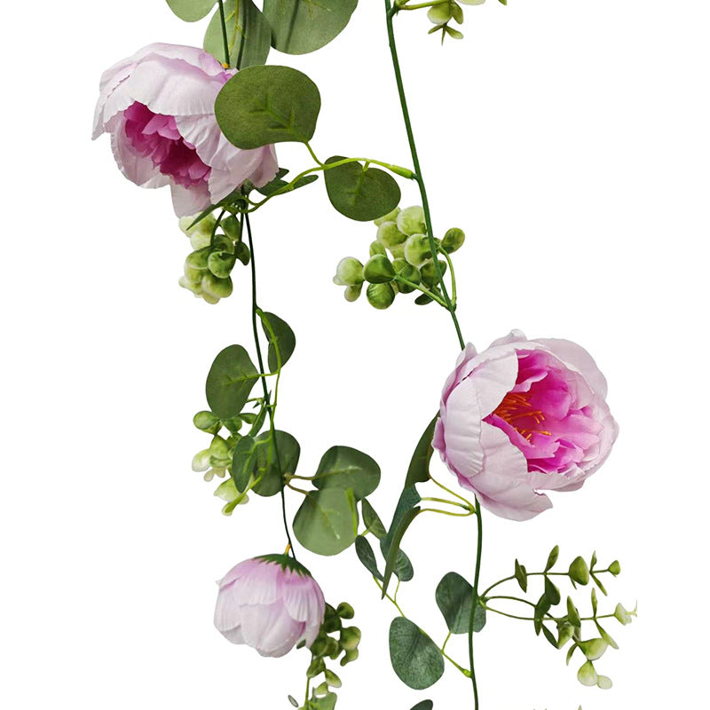 Artificial Ivy Vine Garland, Single Faux Silk Money Leaf & Eucalyptus Trailing Greenery for Wedding, Home & Window Display