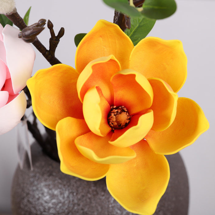 Flores artificiales de tallo de magnolia de 27 "a granel al por mayor 