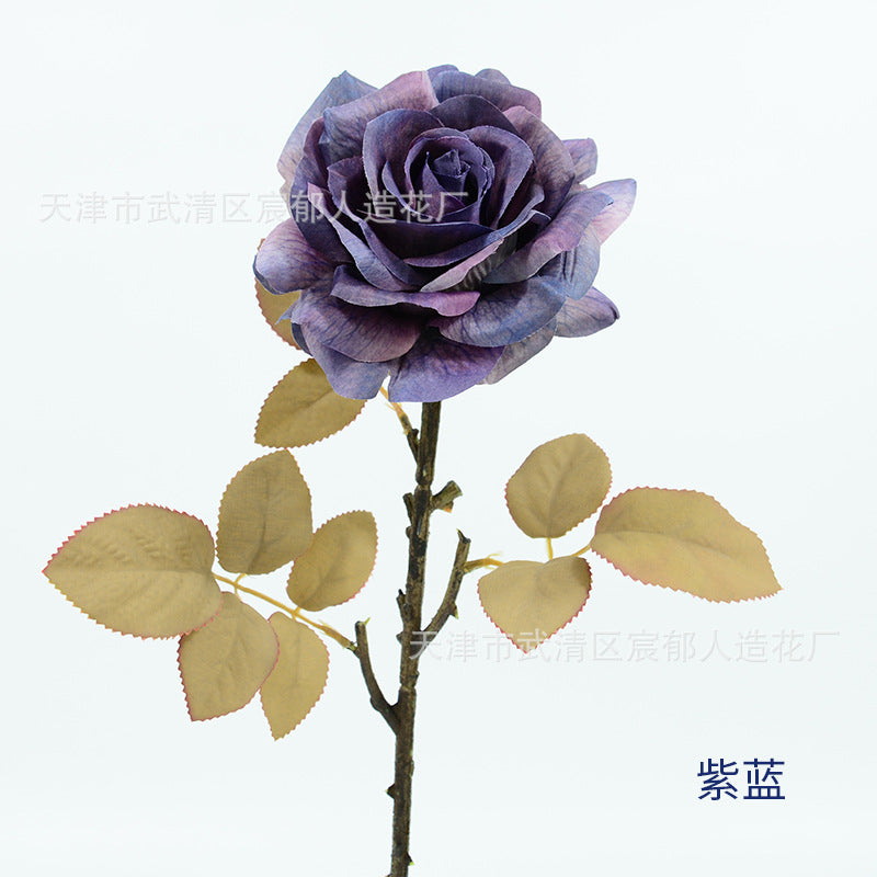 3 Stem Faux Silk Rose, 12" Flower Head, 19" Overall Length, Perfect for Weddings, Home Decor, and Events