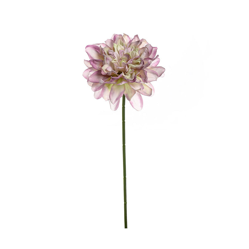 Burnt-Edge Dahlia Artificial Flower, Single Stem with 1 Bloom, Faux Silk Fabric, Wedding & Home Decor