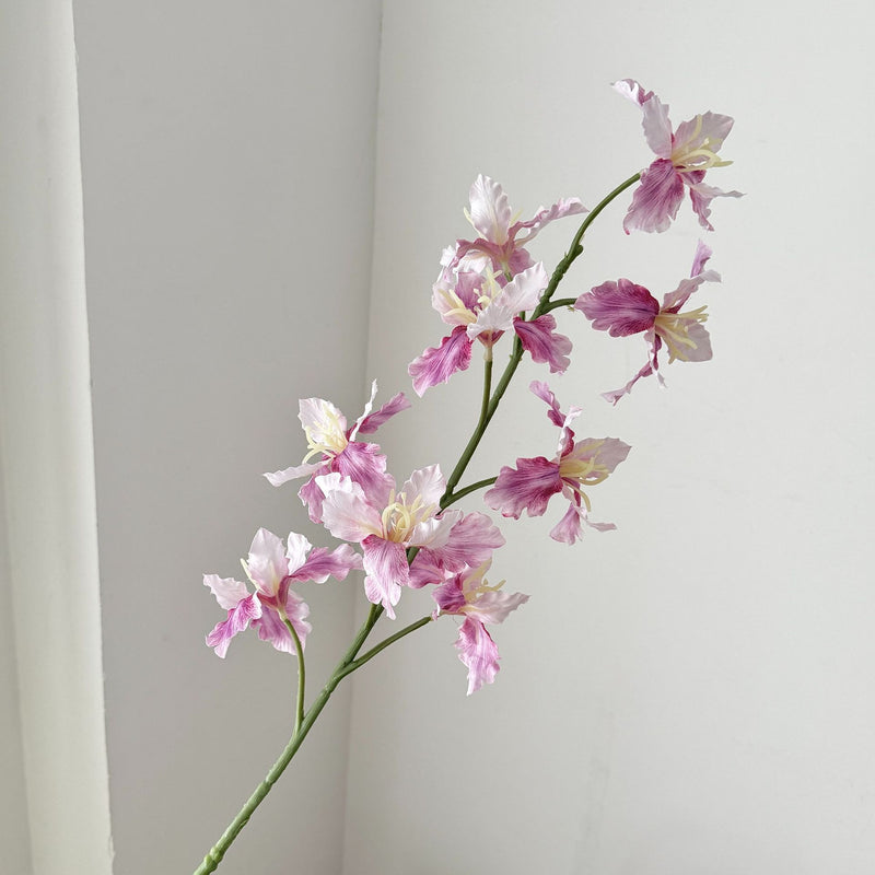 Artificial Iris Bush with 9 Blooms, 37" Tall Silk-Like Faux Flowers for Wedding Decor, Home & Commercial Use