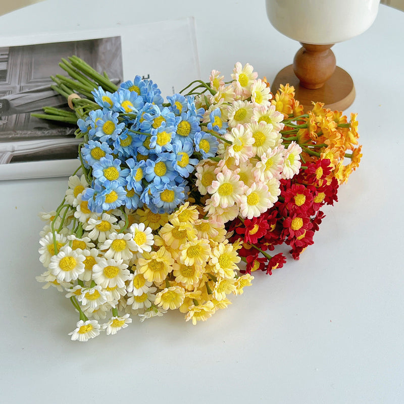 Artificial Chamomile Bouquet, 10-inch Silk Daisy Flowers, Set of 6, Home Decor, Wedding Centerpiece, Seasonal Arrangements