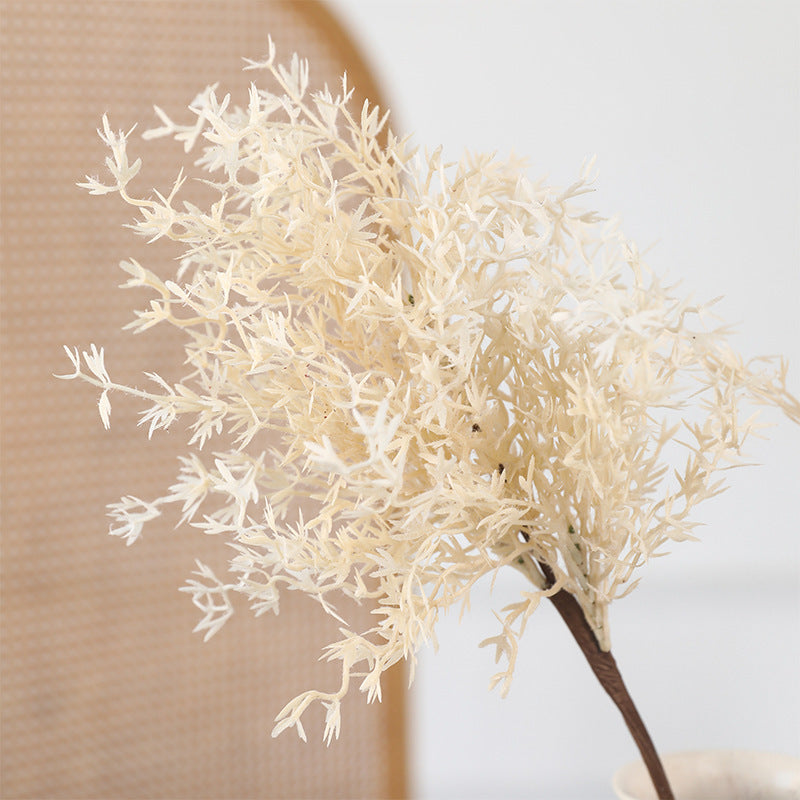 Artificial Frosted Misty Grass Bush, Faux Oncidium Filler Stem for Vases, Wedding Centerpieces & Home Decor