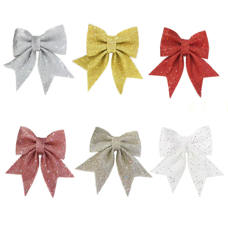 Bulk Christmas Bow Pearl Cotton Gold Powder Bow for Garland Xmas Tree Topper Decor Wholesale