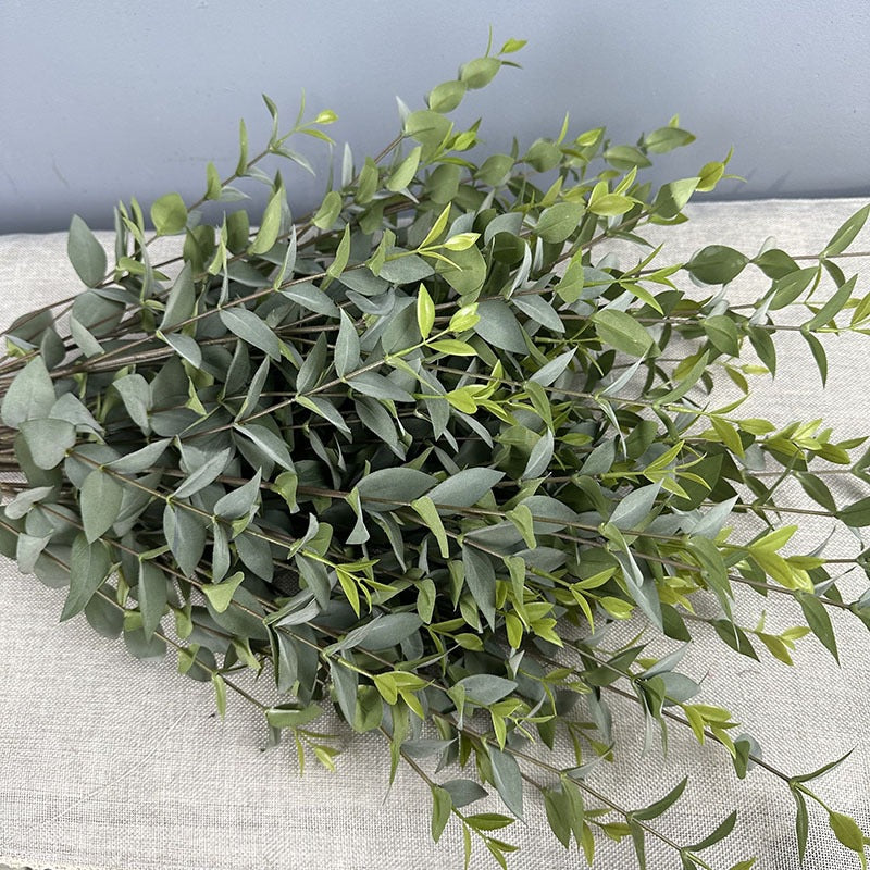 Artificial Eucalyptus Stem, Faux Silk Greenery Branch with 9 Leaves, Bendable, Wedding & Home Decor