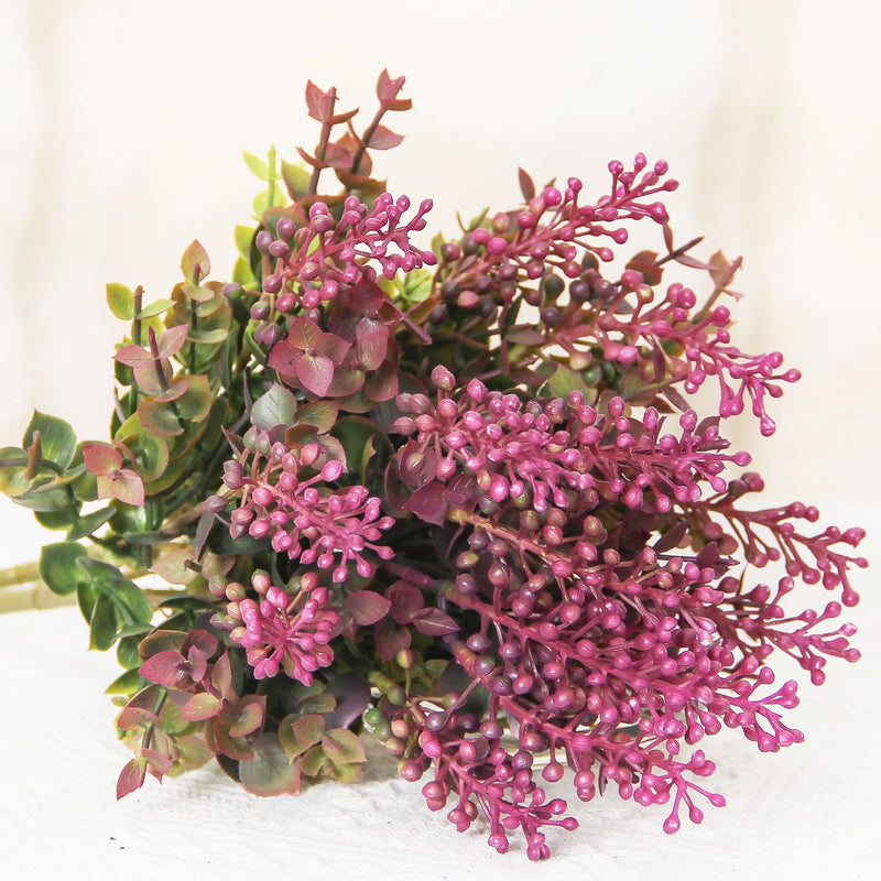 Artificial Eucalyptus Bush, 16" Tall, UV-Resistant for Indoor & Outdoor Use
