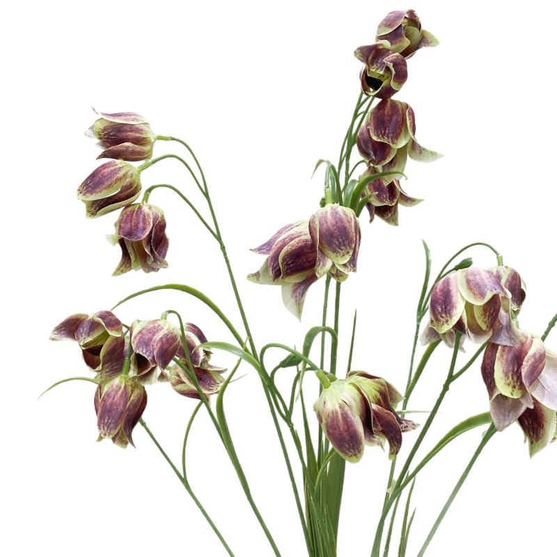 Faux Fritillaria Flower Bush with 5 Blooms, 28" Realistic Artificial Greenery for Wedding Centerpieces & Home Decor