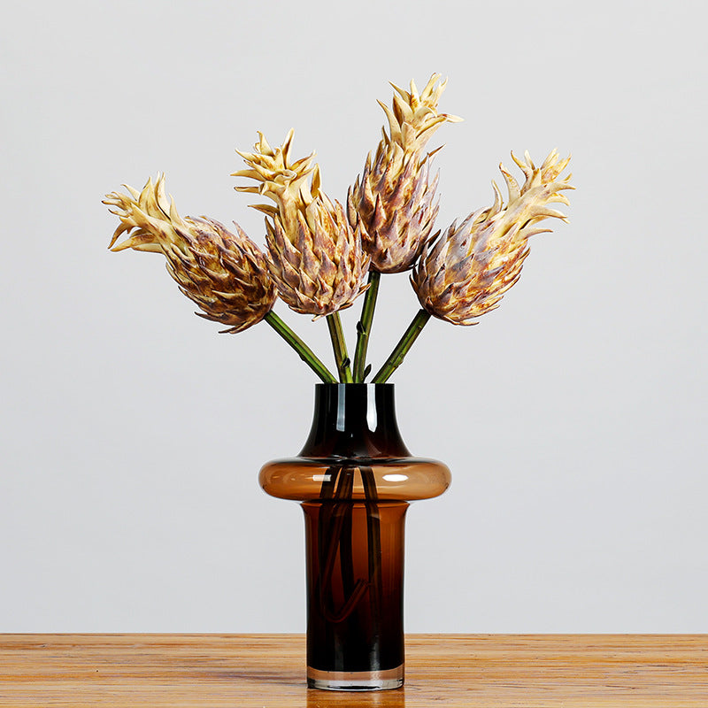 Artificial Pineapple Top Single Stem, Tropical Faux Plant for Home Decor, Wedding Centerpieces & Commercial Displays