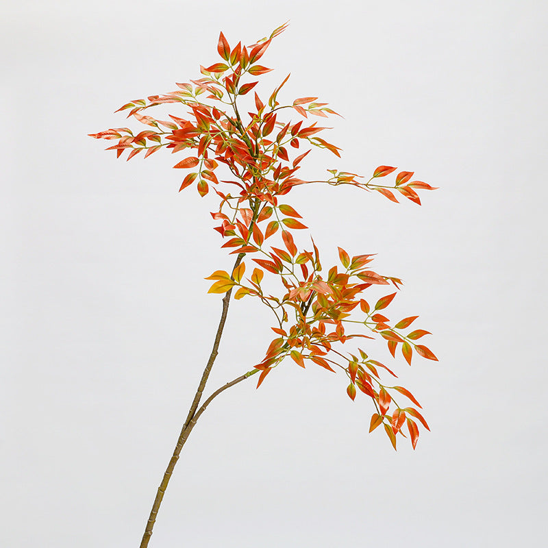 Artificial Nandina Stem, 43" Faux Silk Nandina Leaf Branch for Home Decor, Wedding Centerpieces & Commercial Displays, Single Stem with Bendable Stalk