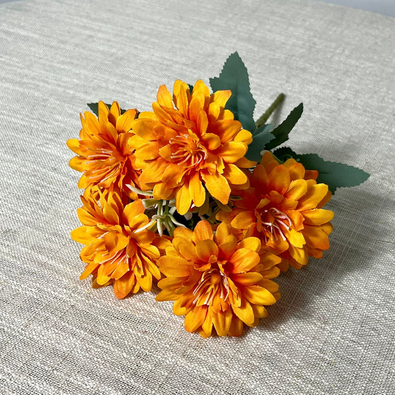 Artificial Cosmos Flower Bush with 5 Blooms, Faux Silk Fabric, Wedding, Home Decor & Office Floral Arrangement