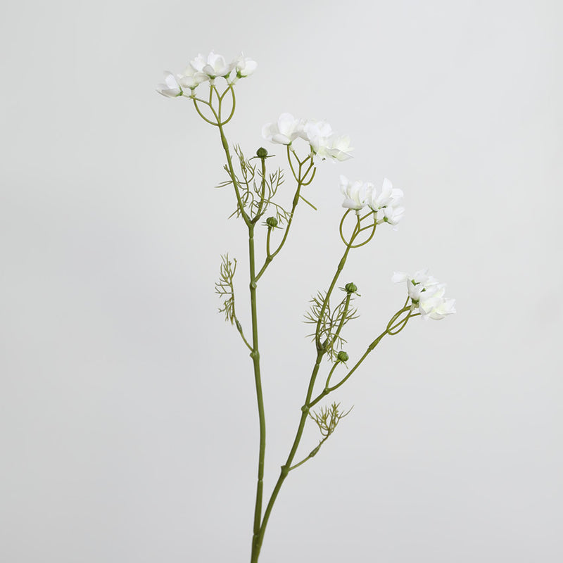 Artificial Larkspur Bush, 22" Tall Faux Flower Stems, Realistic Plastic Greenery for Home Decor, Weddings & Events