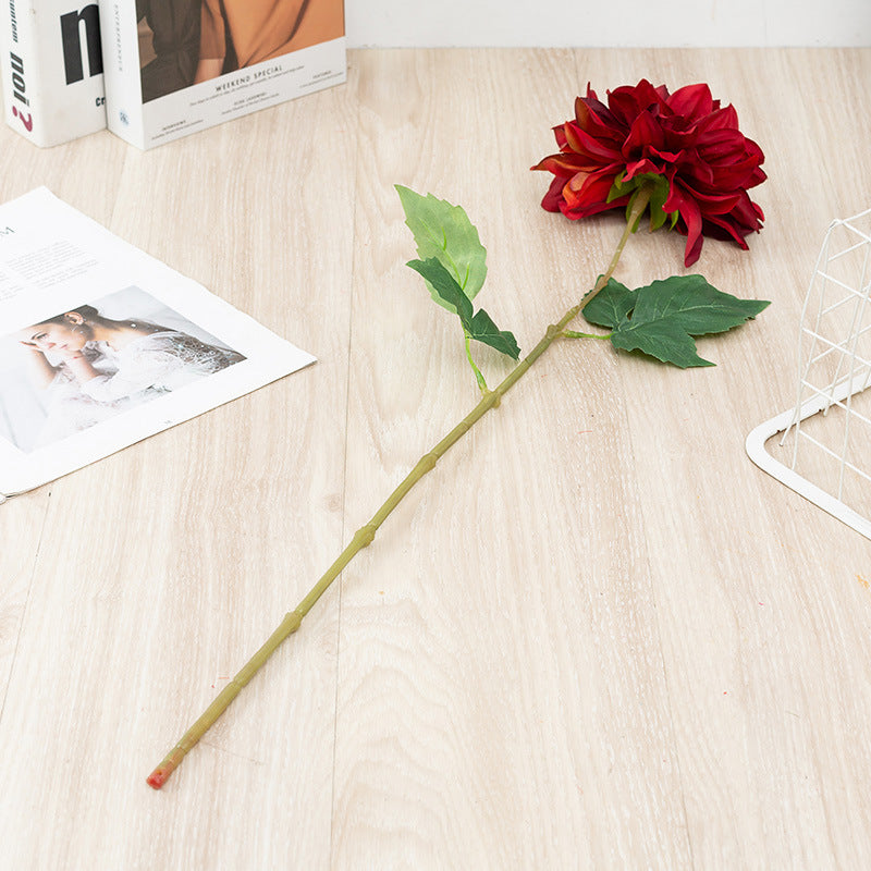 Fleurs artificielles en soie avec tige de dahlia de 24 po en vrac, plantes d'automne, compositions florales en gros