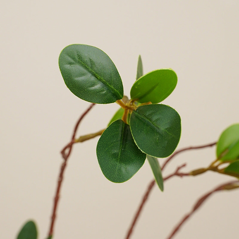 Artificial Ficus Leaf Branch, Faux Greenery Single Stem, 34 in Tall, Faux Silk Fabric, for Home, Wedding & Event Decor