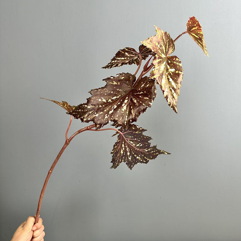 Artificial Begonia Bush with Lifelike Leaves, 28" Height for Home Decor, Wedding Centerpieces & Commercial Displays