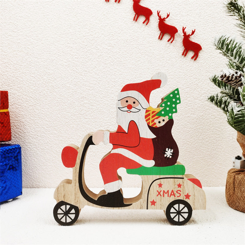 Bulk Christmas Ornaments Santa Rides Bicycle with Gifts Accessories Wholesale