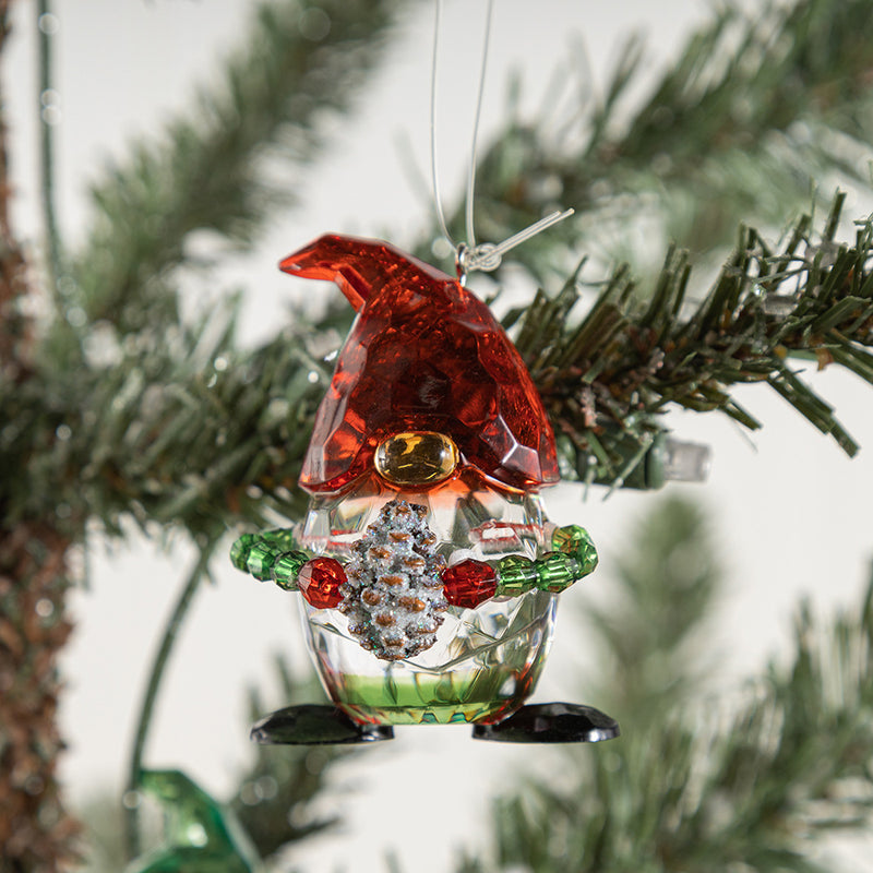 Bulk Christmas Transparent Elf Ornament with Pinecone Cake Holiday Table Decor Wholesale