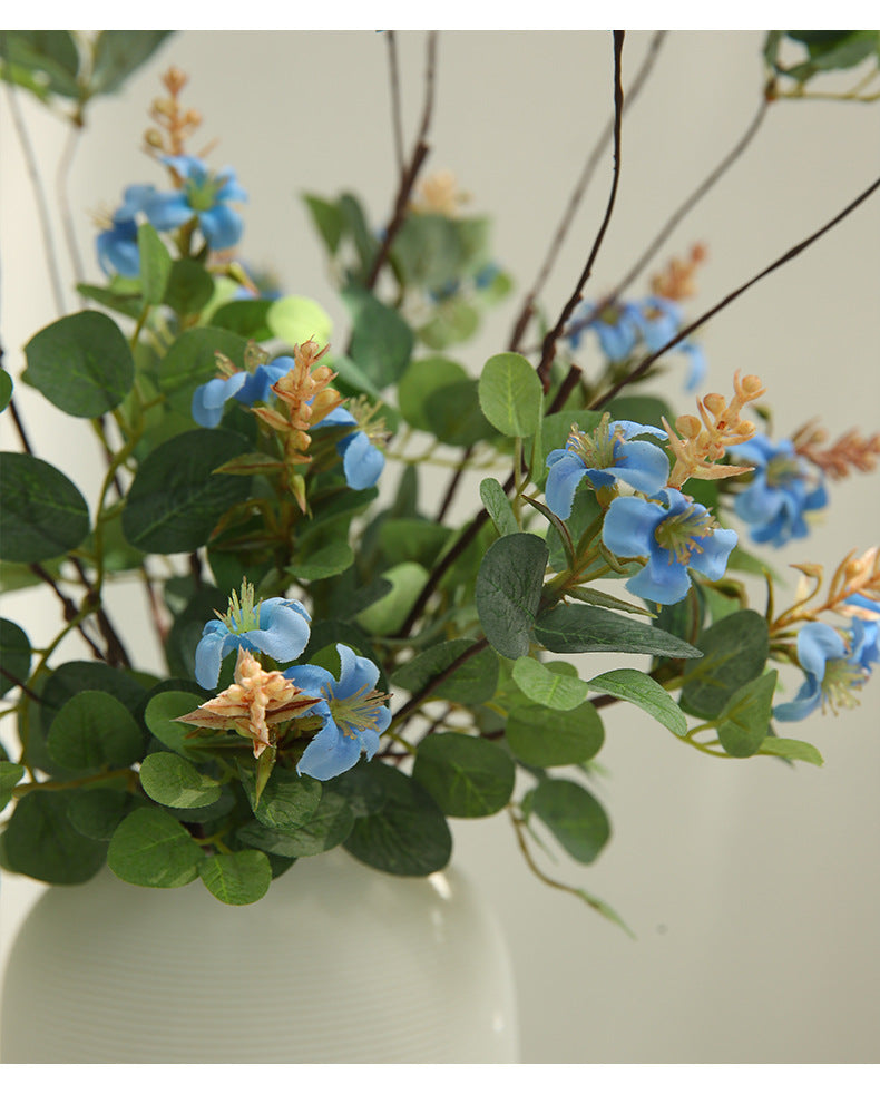 Single Stem Clematis Artificial Flower, 20" Tall, Silk-Like Fabric, Ideal for Home Decor, Weddings, and Commercial Spaces
