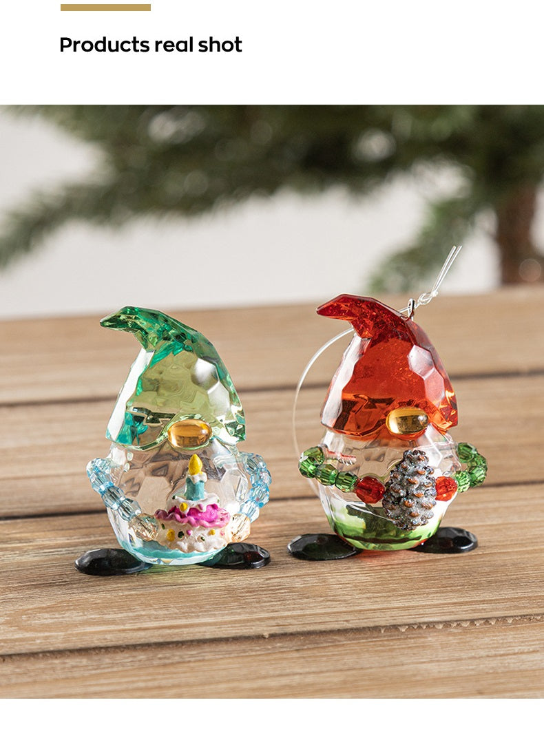 Bulk Christmas Transparent Elf Ornament with Pinecone Cake Holiday Table Decor Wholesale