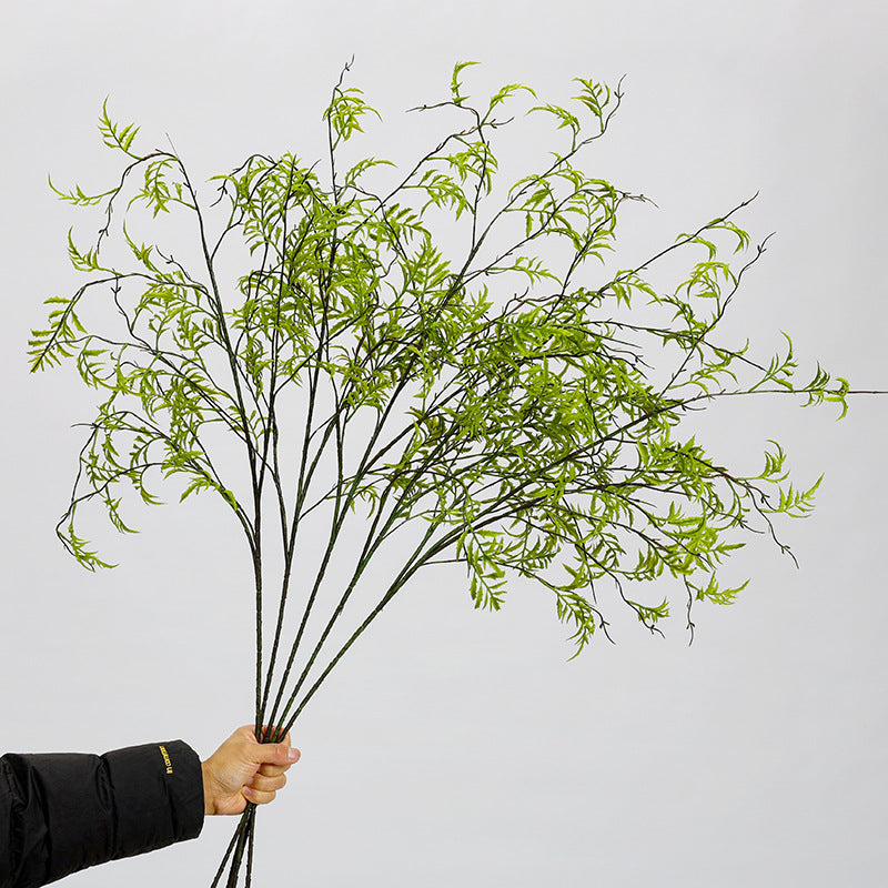 Single Stem Artificial Persian Leaf Branch, 46" Long, Modern Farmhouse Style, Indoor Décor