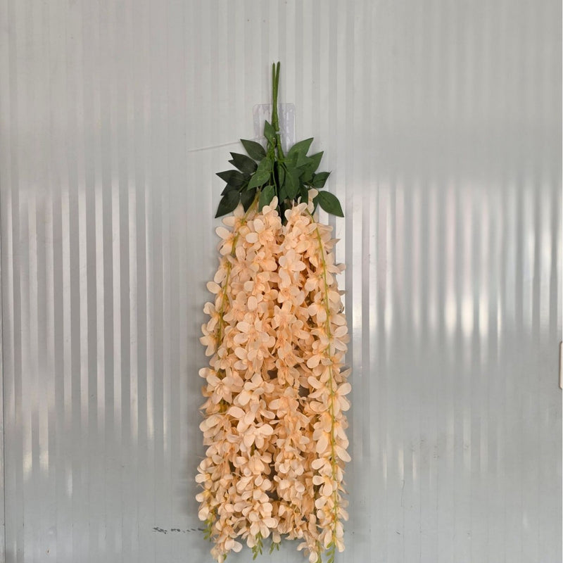 Artificial Wisteria Vine Garland, 33.5" Faux Purple Floral Hanging Decor for Weddings, Home, and Events