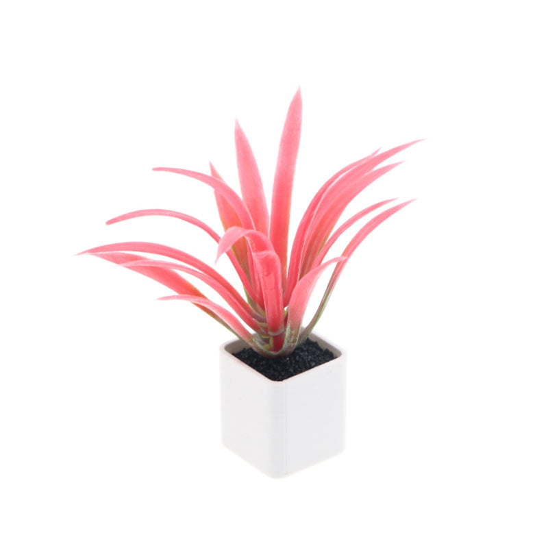Mini Faux Pineapple Plant in Pot, 2.5" Nordic Style Artificial Bromeliad for Dollhouse Decor, DIY Scenes & Tabletop Displays