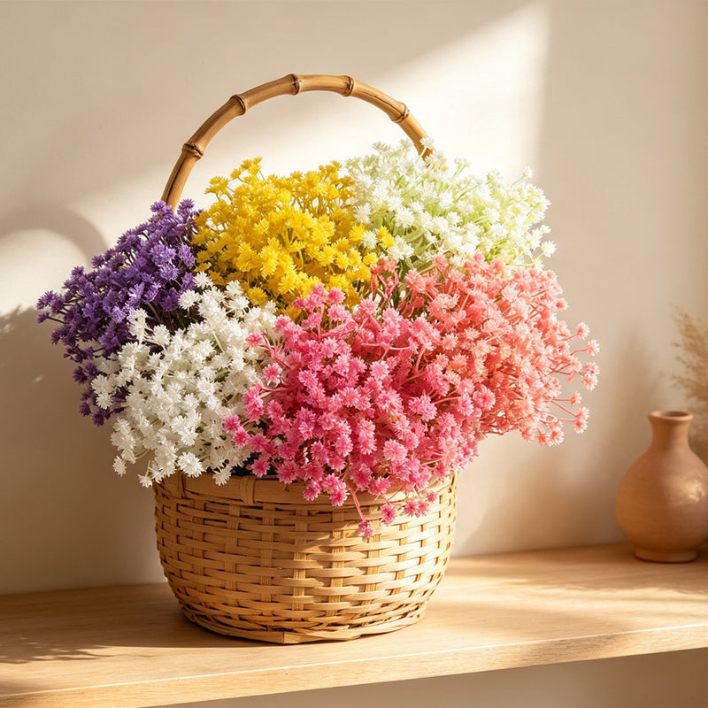 10 Pack Artificial Baby's Breath Stems, 12" Floral Bunches for Wedding Decor, DIY Centerpieces & Home Arrangements, Realistic Plastic Gypsophila Filler Flowers