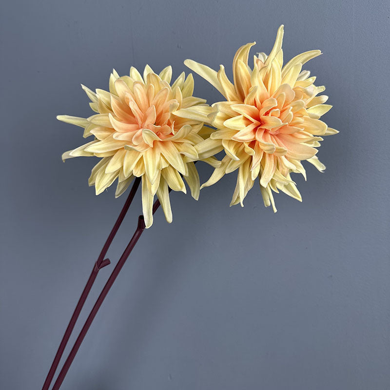 24" Single Stem PU Chrysanthemum Artificial Flower, Realistic Fake Bloom for Wedding Centerpieces, Home Decor, and Commercial Displays