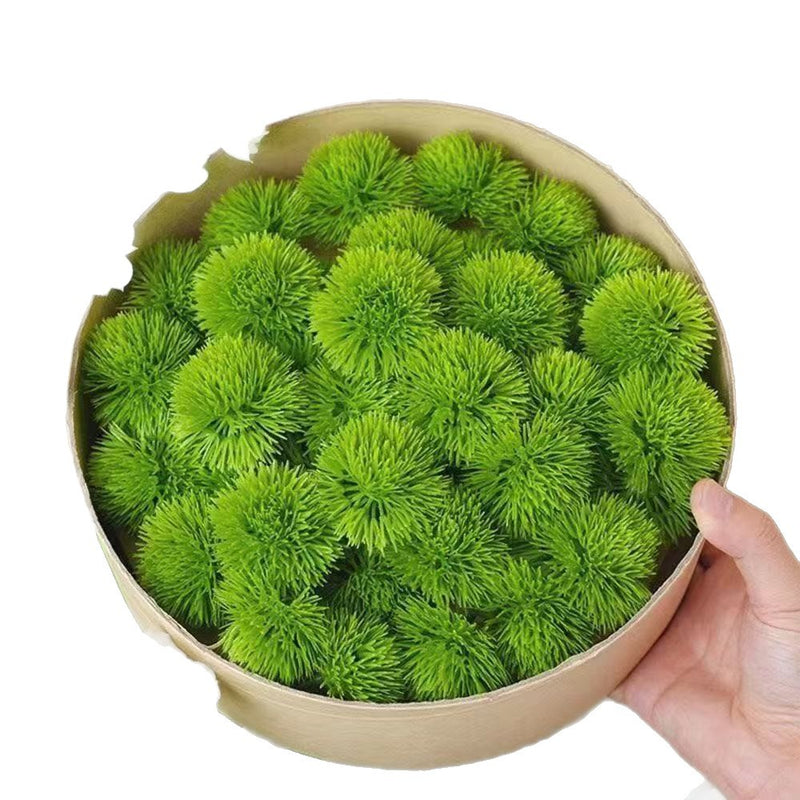 Set of 10 Artificial Hydrangea Floral Picks, 2" Green Pom Pom Flowers for DIY Wedding Decor, Home Centerpieces & Seasonal Displays