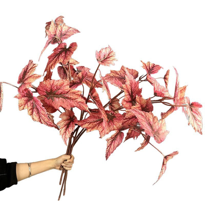 Artificial Begonia Bush with Lifelike Leaves, 28" Height for Home Decor, Wedding Centerpieces & Commercial Displays